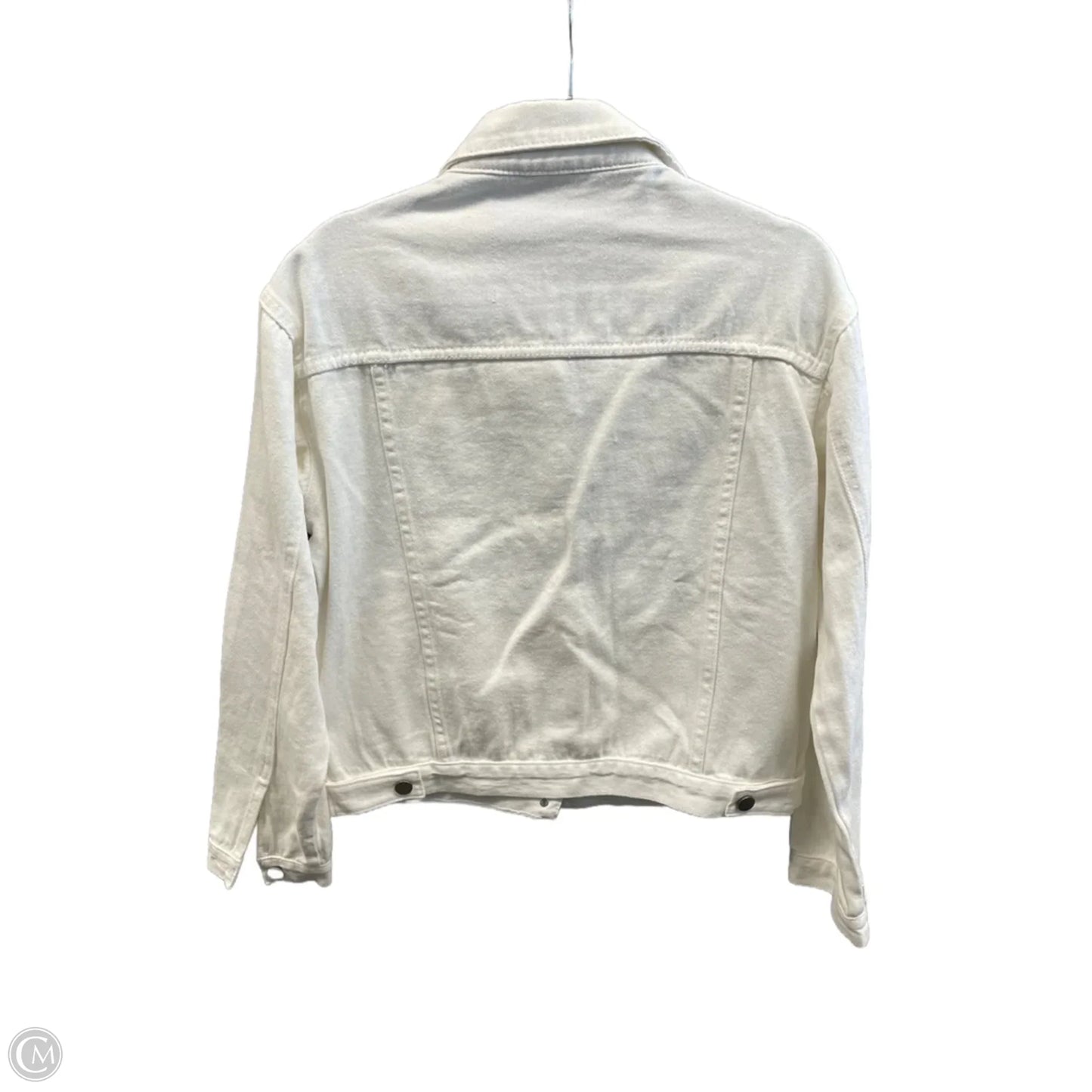 Jacket Denim By Clothes Mentor In White Denim, Size: L