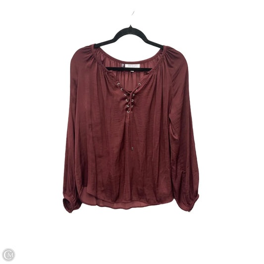 Top Long Sleeve By Jennifer Lopez In Red, Size: Xs