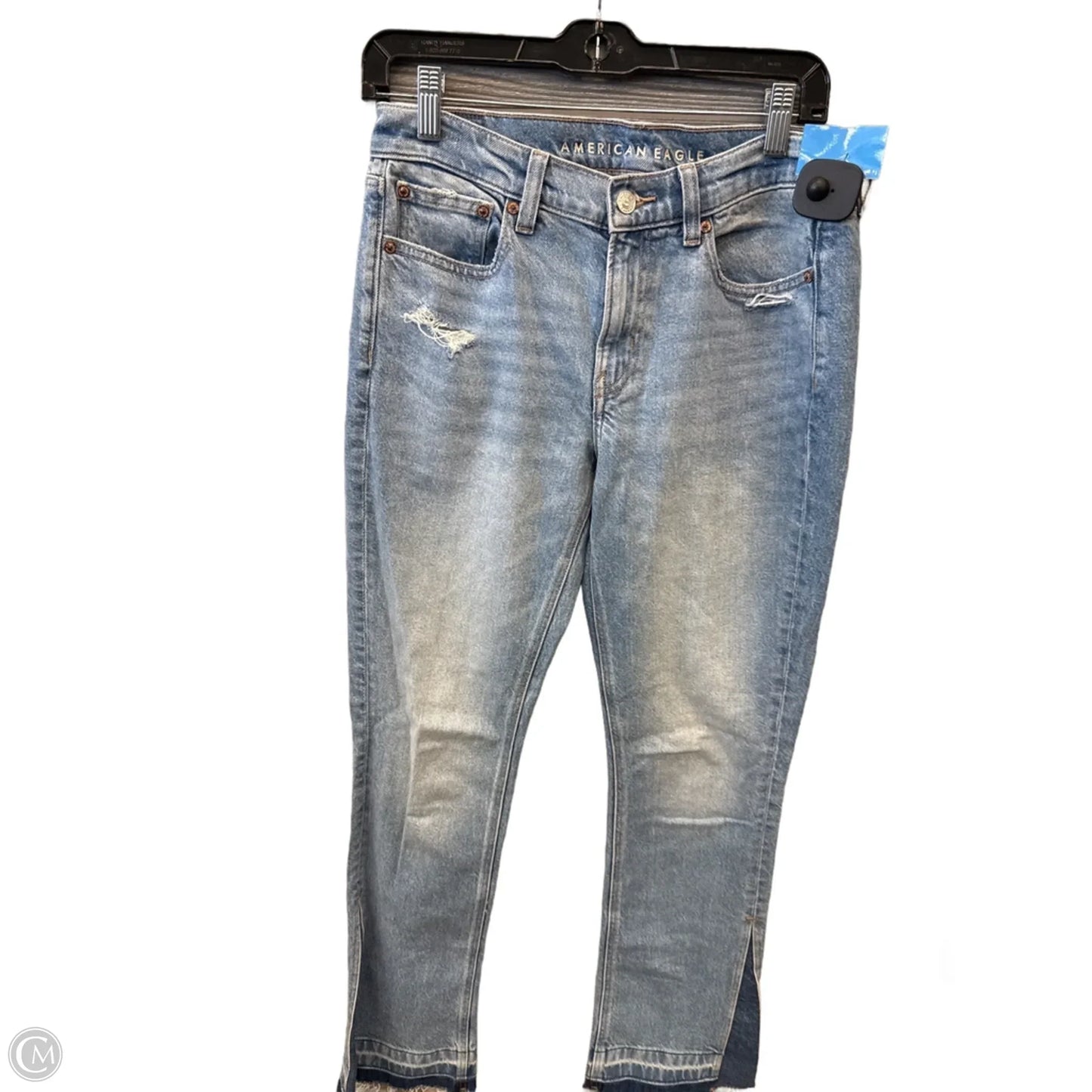 Jeans Straight By American Eagle In Blue Denim, Size: 6