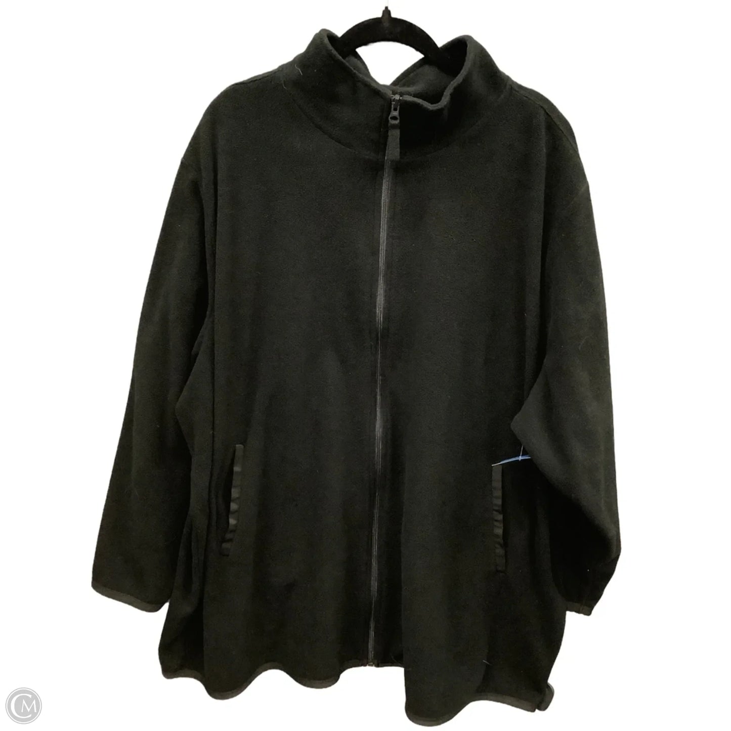 Jacket Fleece By Woman Within In Black, Size: 3x