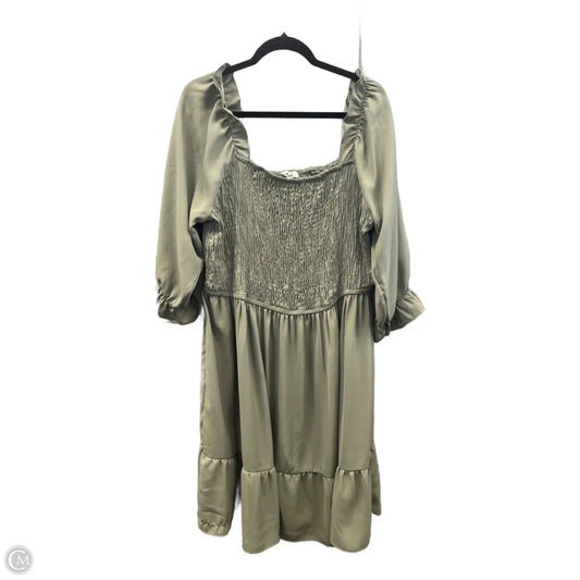 Dress Casual Midi By Mph In Green, Size: 3x