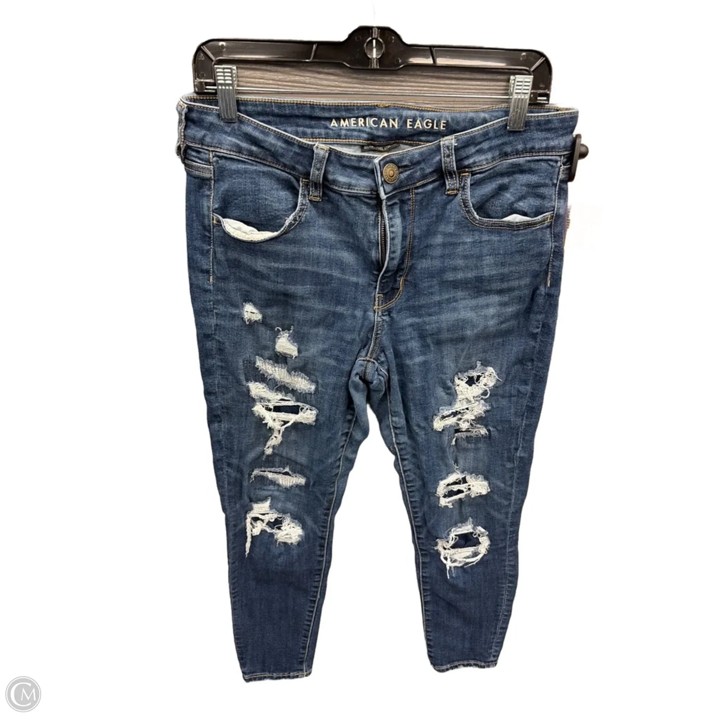 Jeans Jeggings By American Eagle In Blue Denim, Size: 12p