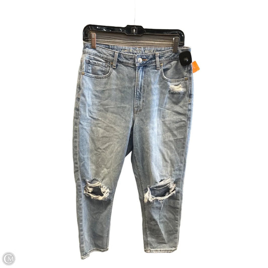 Jeans Straight By American Eagle In Blue Denim, Size: 8