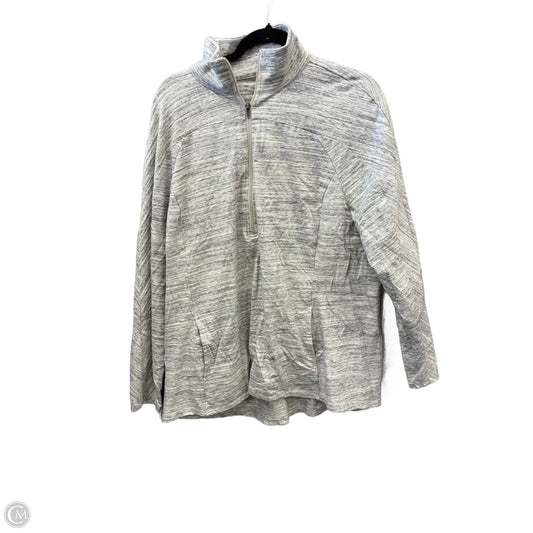 Athletic Top Long Sleeve Collar By Sonoma In Grey, Size: 1x