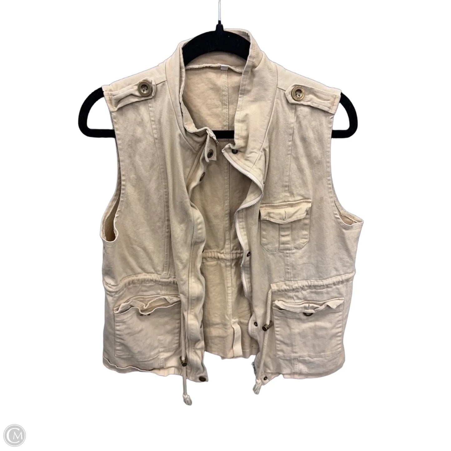 Vest Other By Clothes Mentor In Cream, Size: Xl