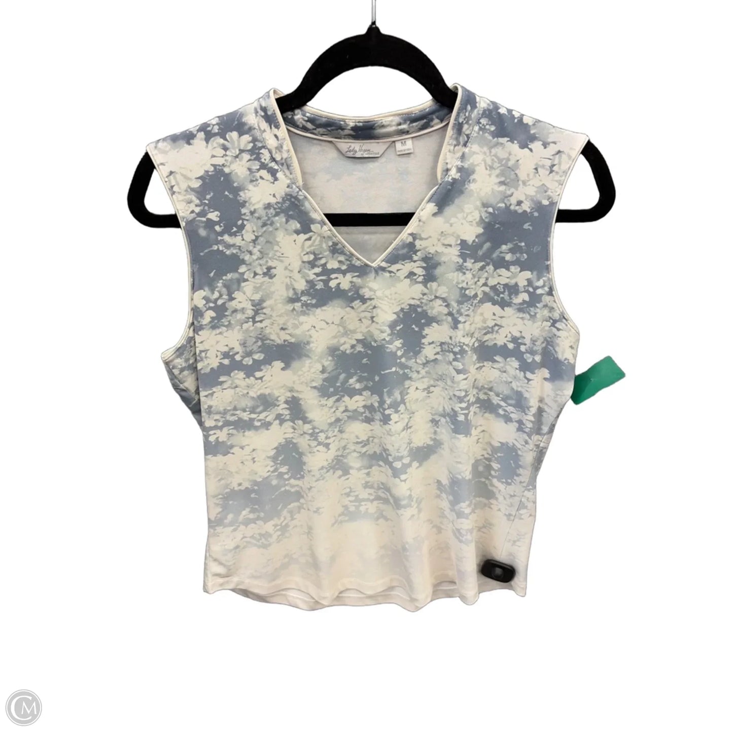 Top Sleeveless By Lady Hagen In Blue & White, Size: M