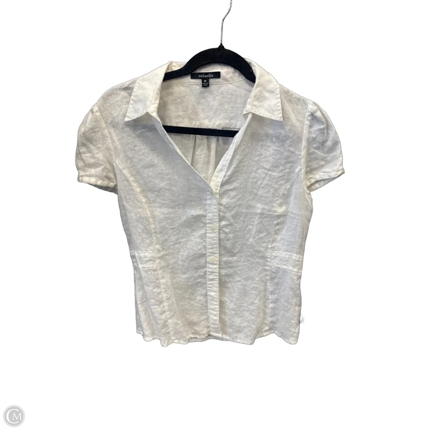 Top Short Sleeve By Rafaella In White, Size: M