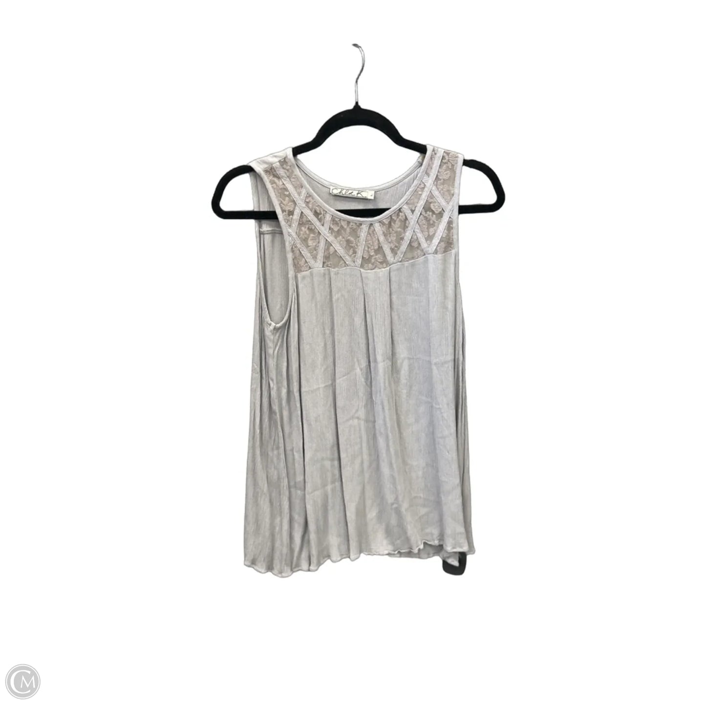 Top Sleeveless By Chloe K In Grey, Size: L