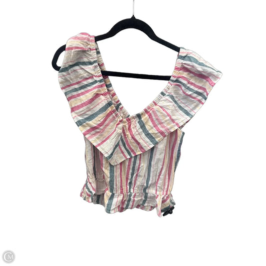 Top Sleeveless By Express In Striped Pattern, Size: M