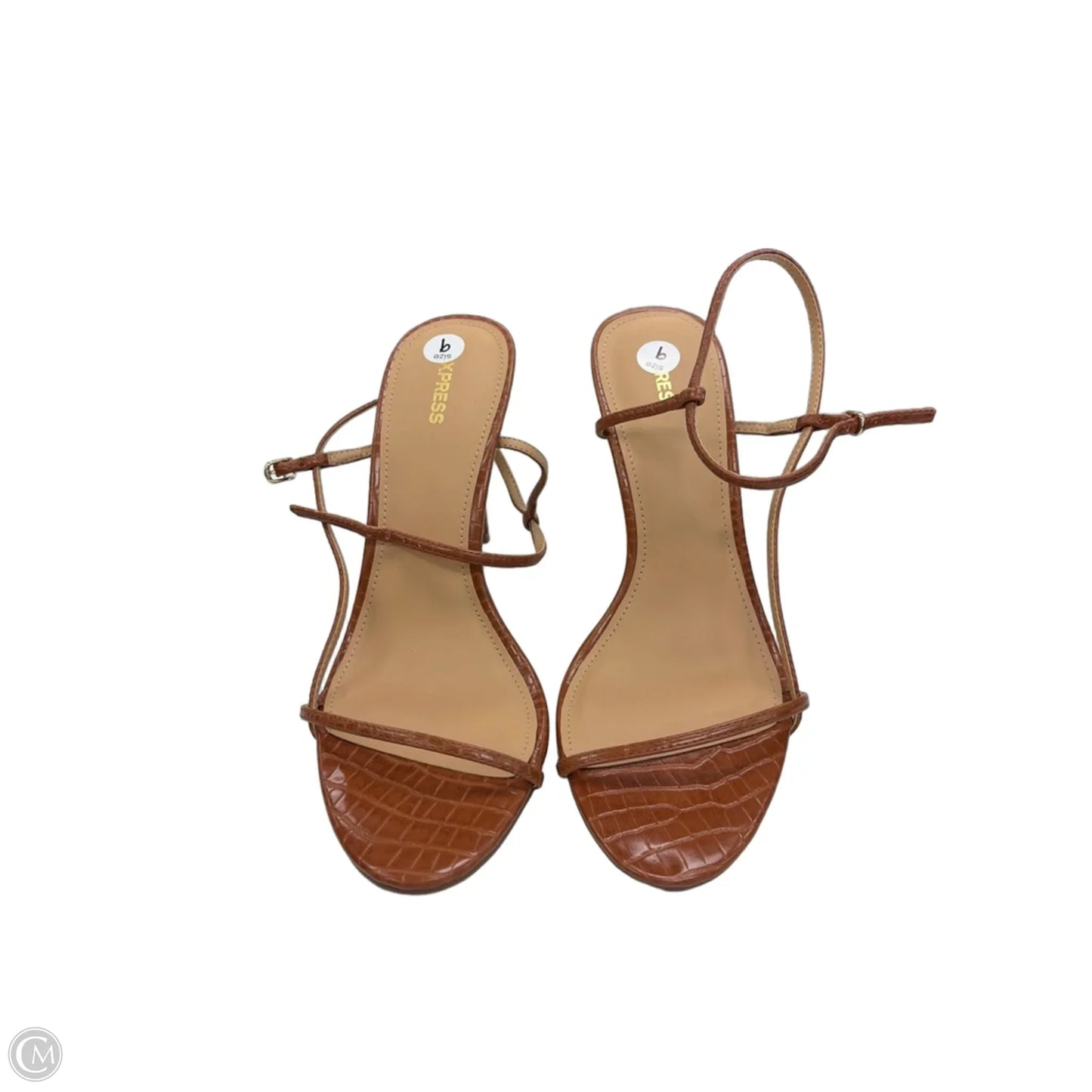 Sandals Heels Stiletto By Express In Brown, Size: 9