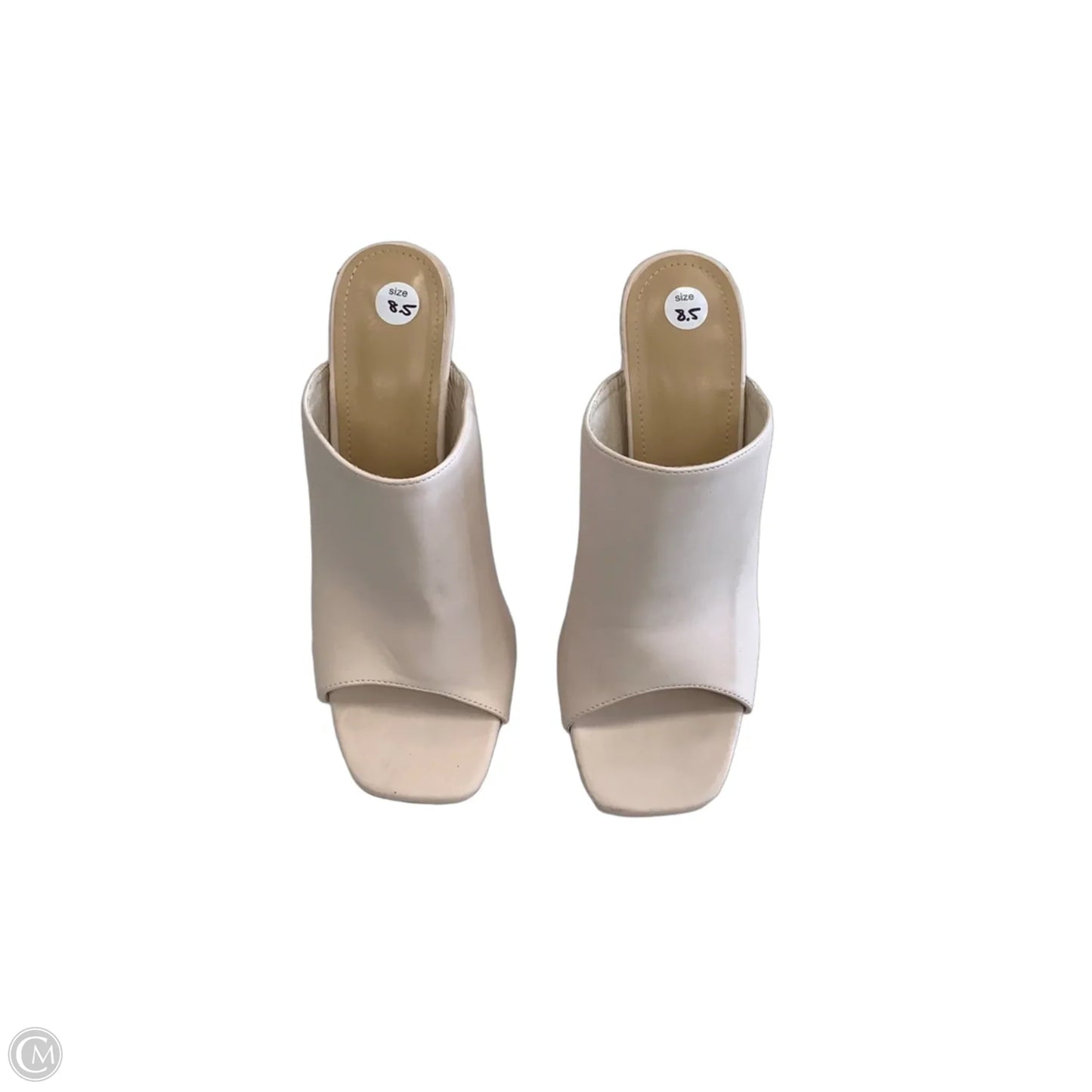 Sandals Heels Block By Clothes Mentor In Cream, Size: 8.5