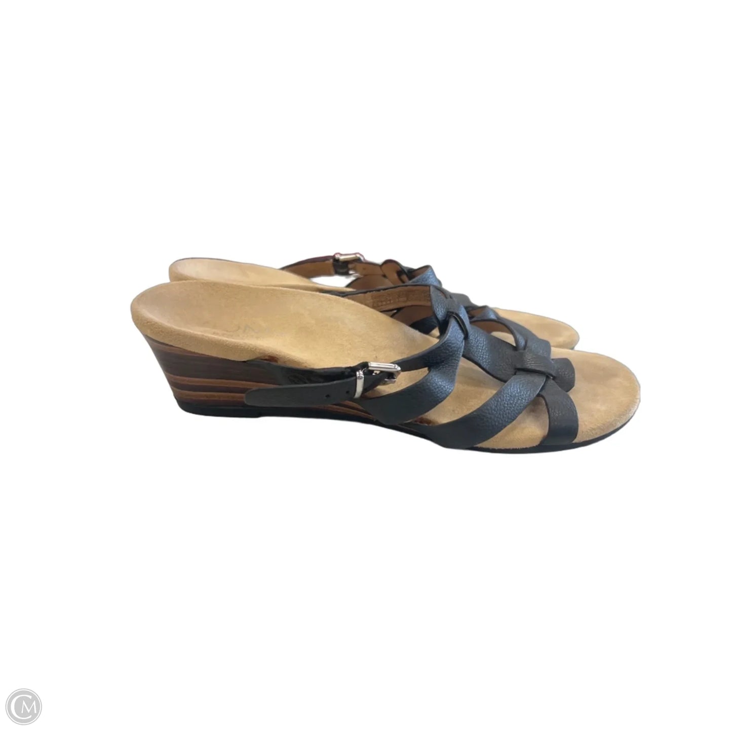 Sandals Heels Wedge By Vionic In Blue, Size: 6.5