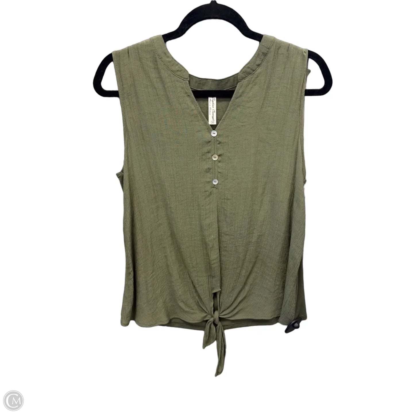 Top Sleeveless By Perseption Concept In Green, Size: M