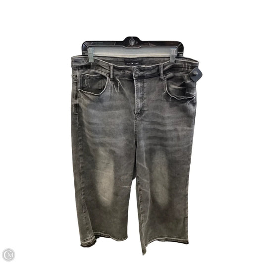 Jeans Wide Leg By Risen In Black Denim, Size: 18