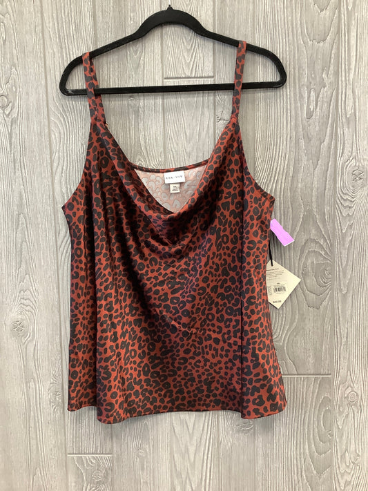 Animal Print Top Sleeveless Ava & Viv, Size Xxl