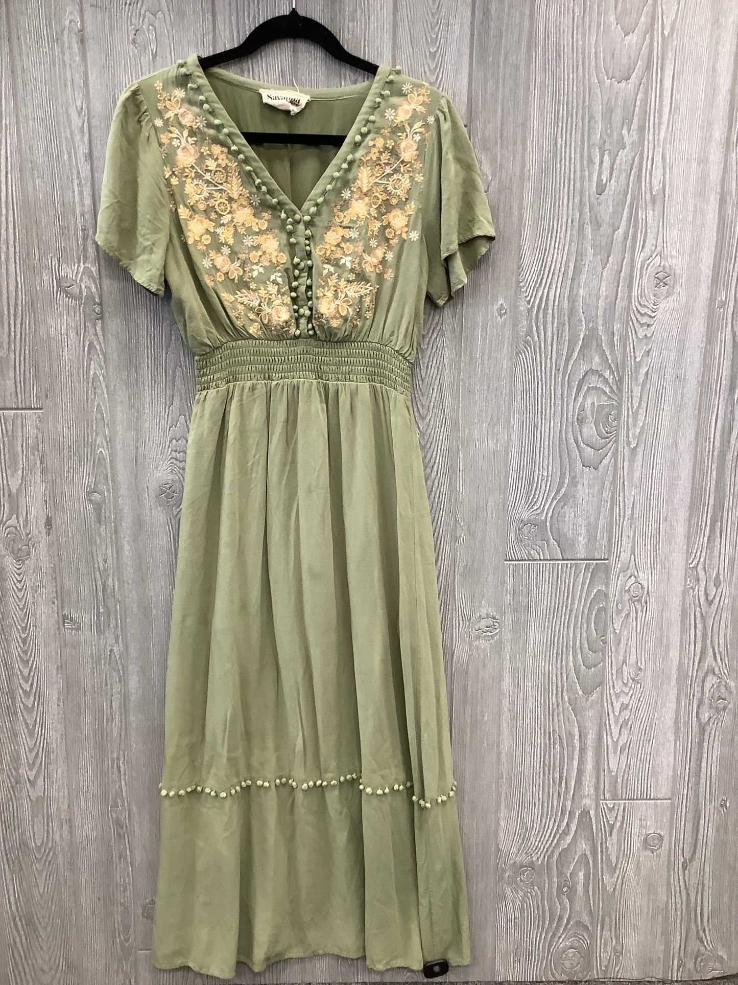 Green Dress Casual Maxi Savanna Jane, Size M