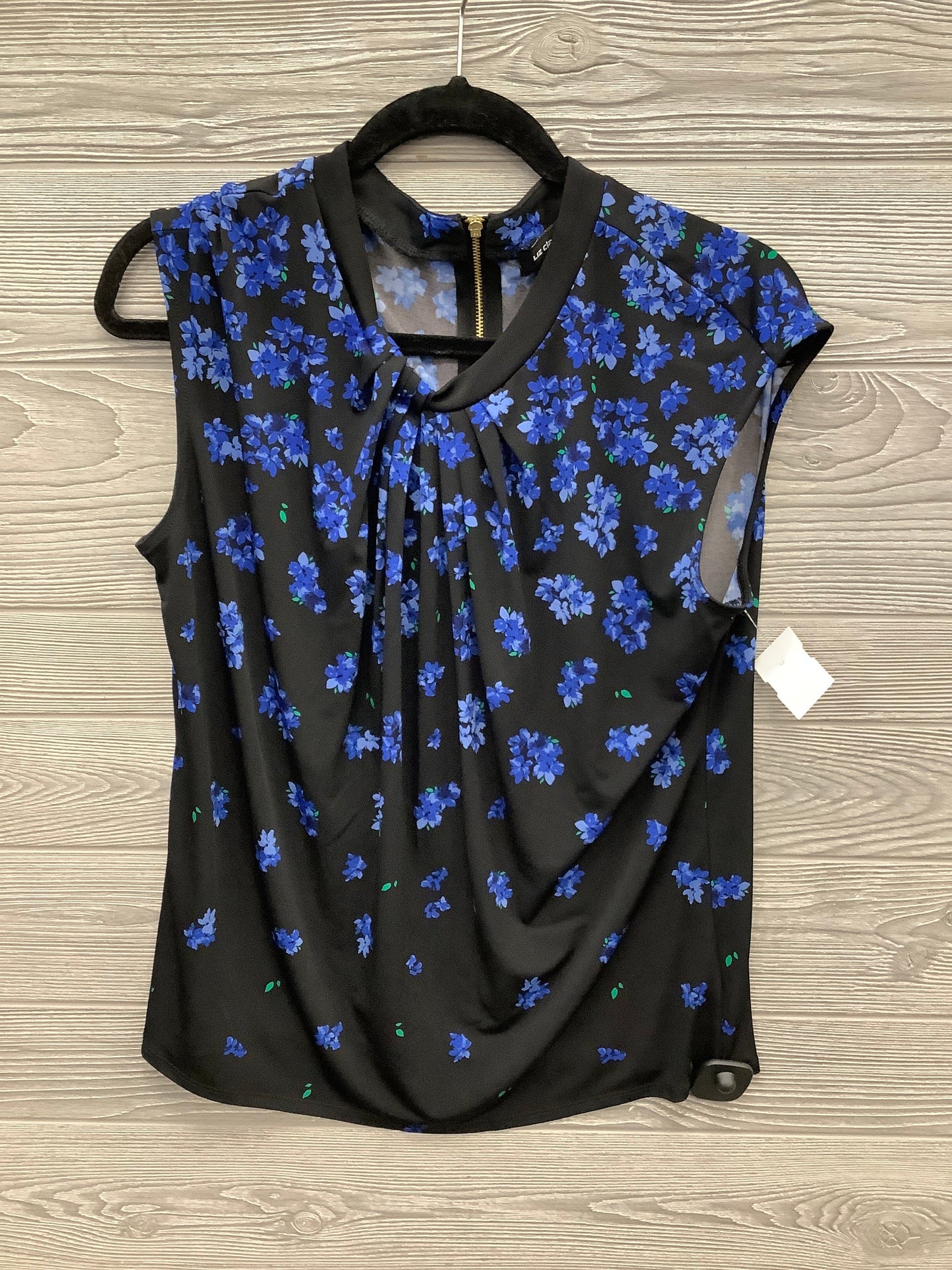 Top Sleeveless By Liz Claiborne In Black & Blue, Size: M