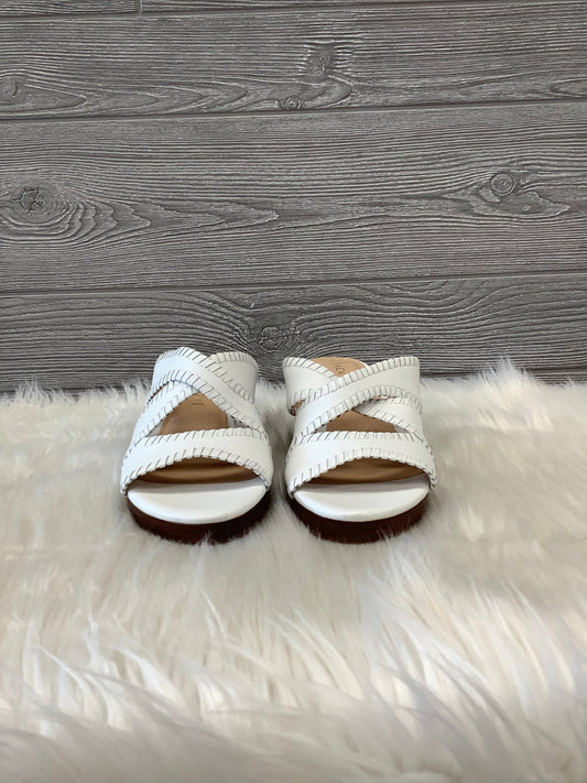 White Sandals Heels Wedge Jack Rogers, Size 6.5