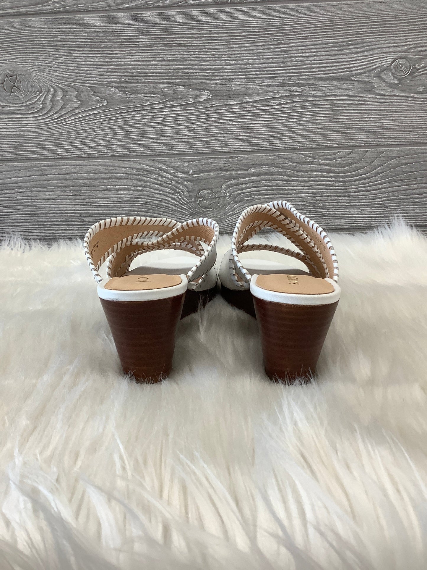 White Sandals Heels Wedge Jack Rogers, Size 6.5