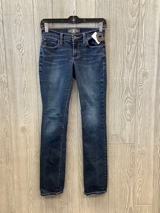 Jeans Straight By Lucky Brand In Blue Denim, Size: 0