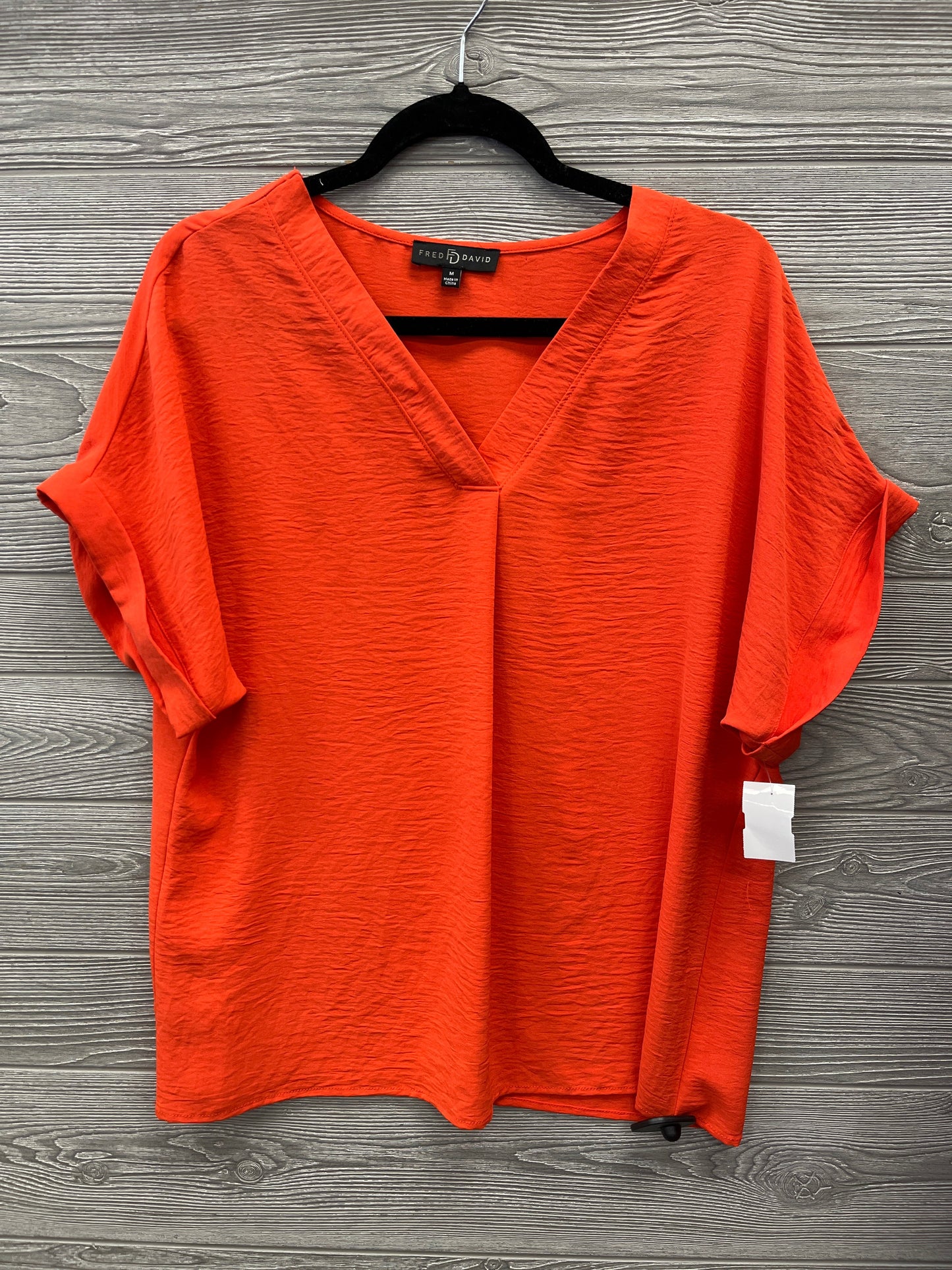 Blouse Short Sleeve By Fred David In Orange, Size: M