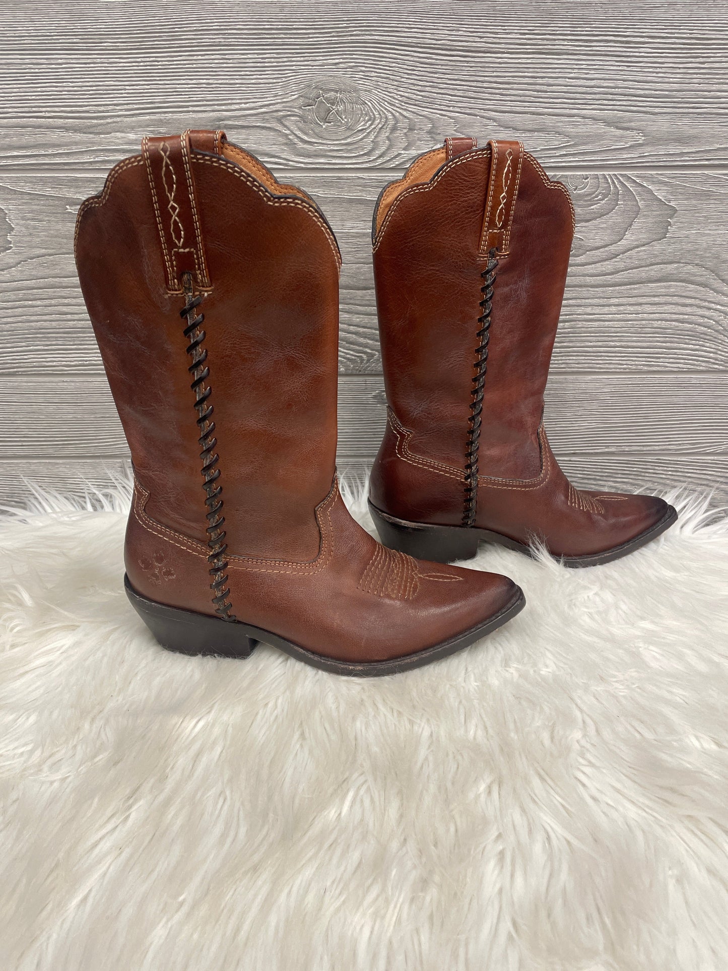 Boots Designer By Patricia Nash In Brown, Size: 6.5