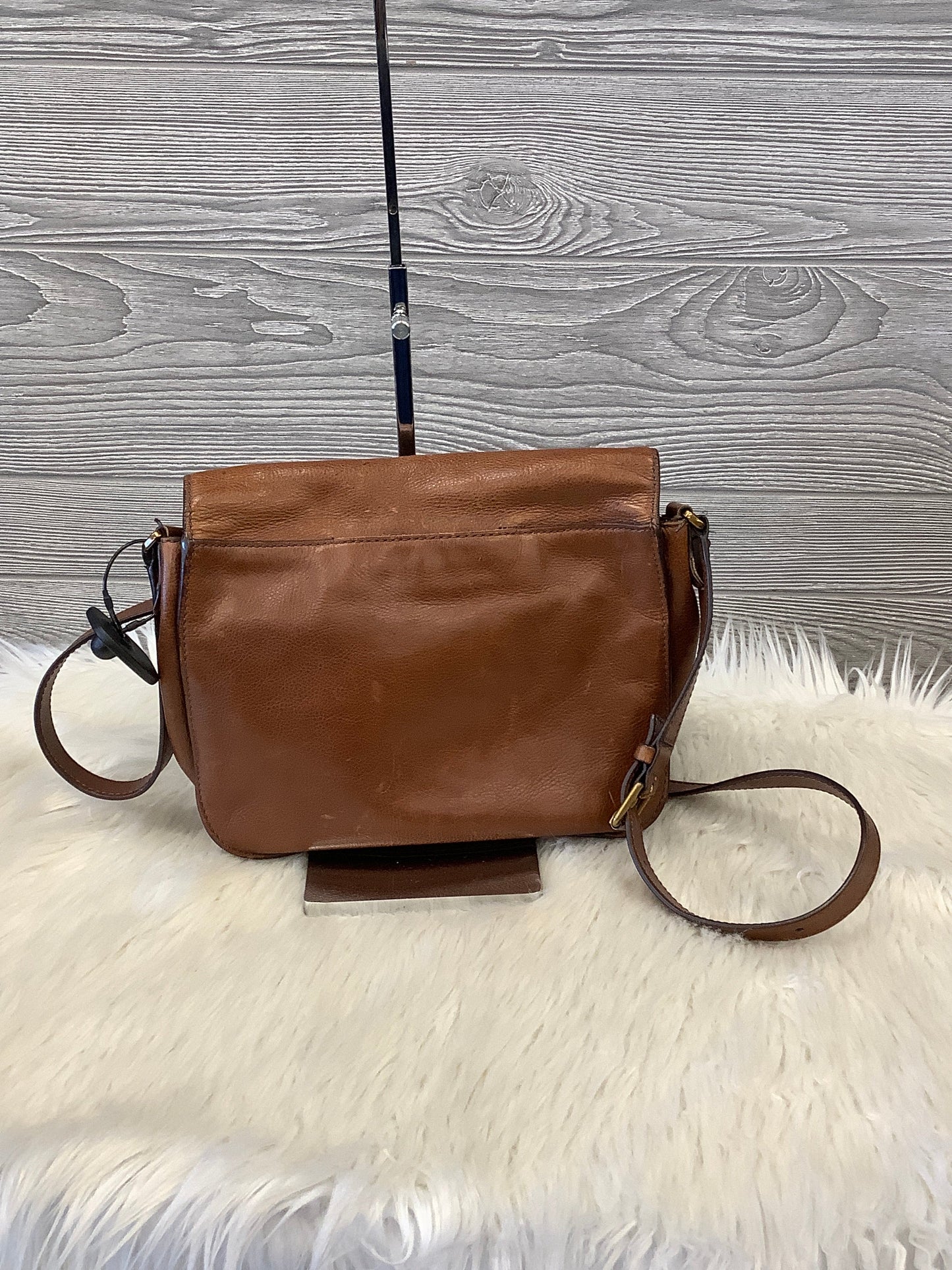 Crossbody Leather By Fossil, Size: Medium