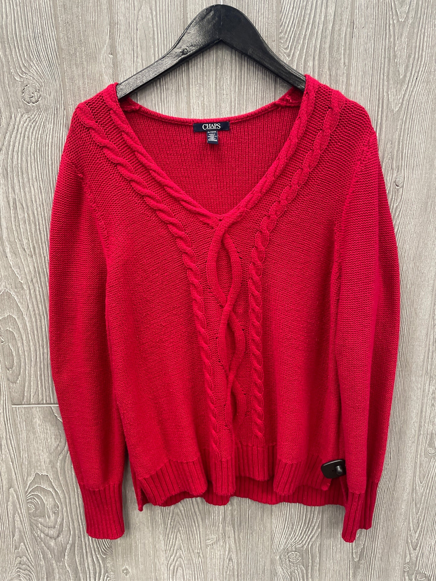 Sweater By Chaps In Red, Size: Xl