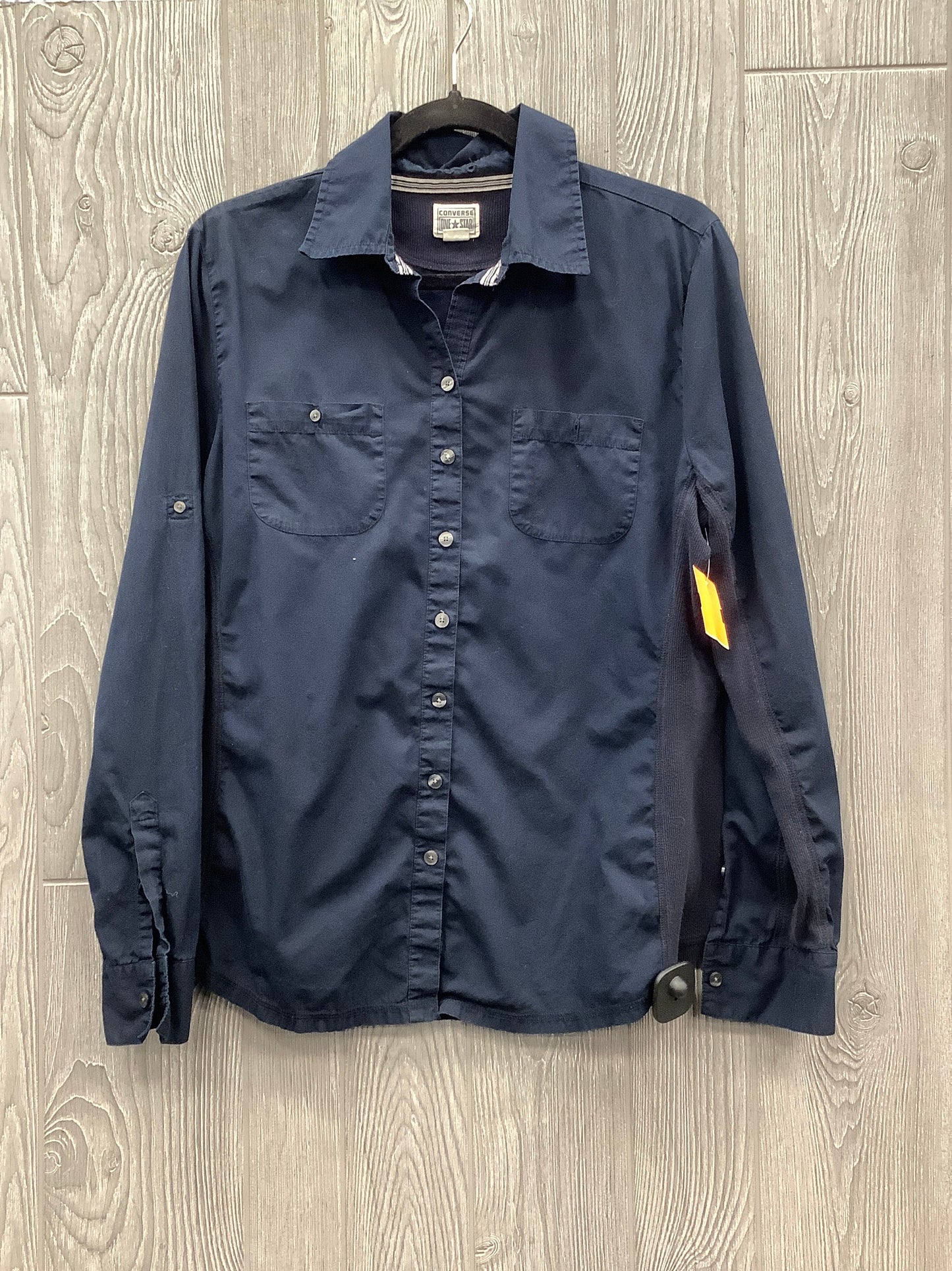 Top Long Sleeve By Converse In Navy, Size: Xl