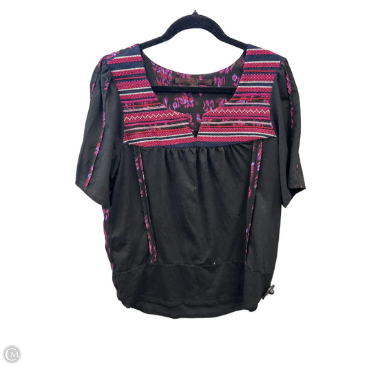 Blouse Short Sleeve By A Common Thread In Black & Purple, Size: Xl