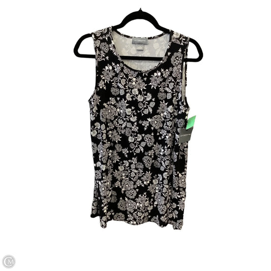 Top Sleeveless By Liz Claiborne In Black & White, Size: M