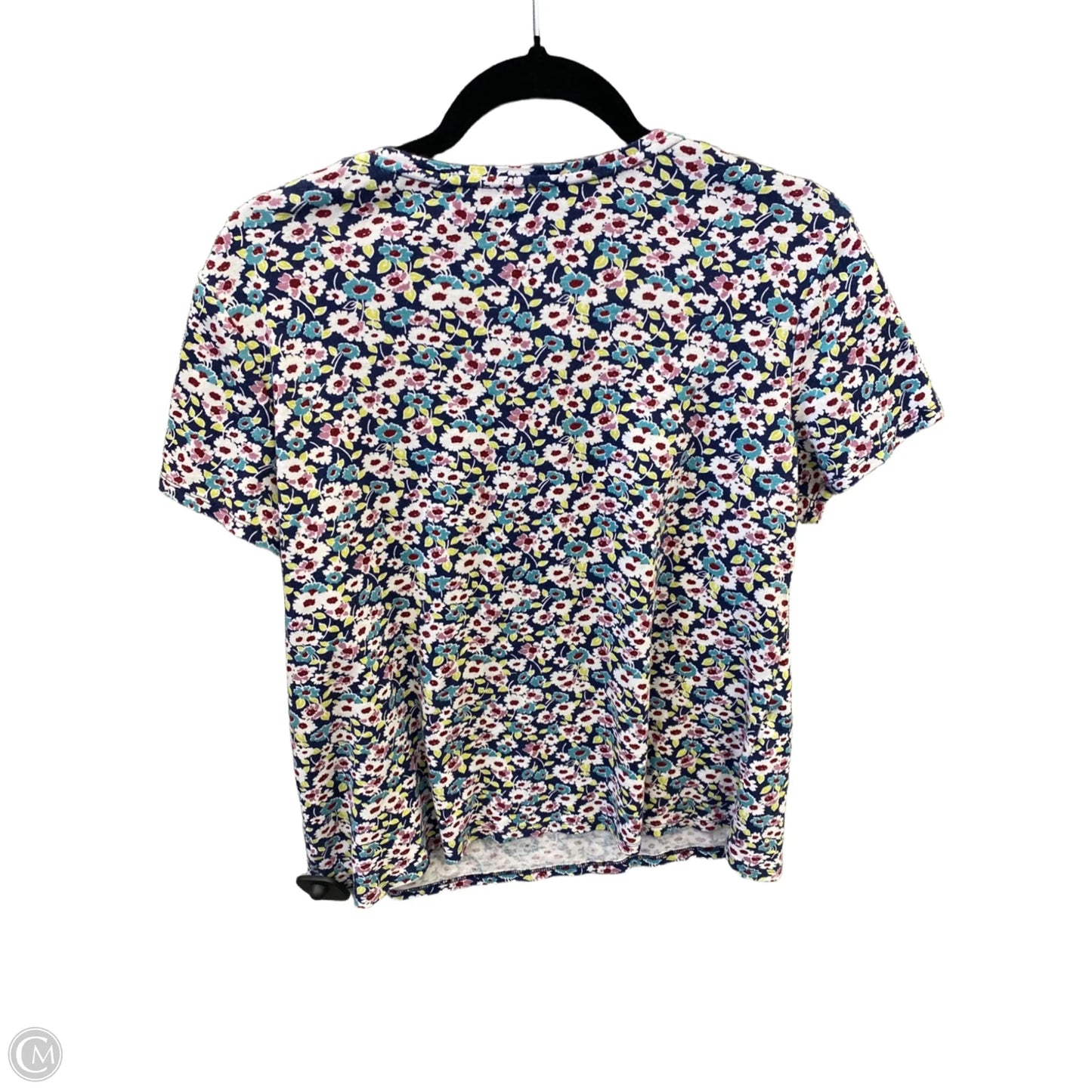 Top Short Sleeve By Croft And Barrow In Floral Print, Size: L