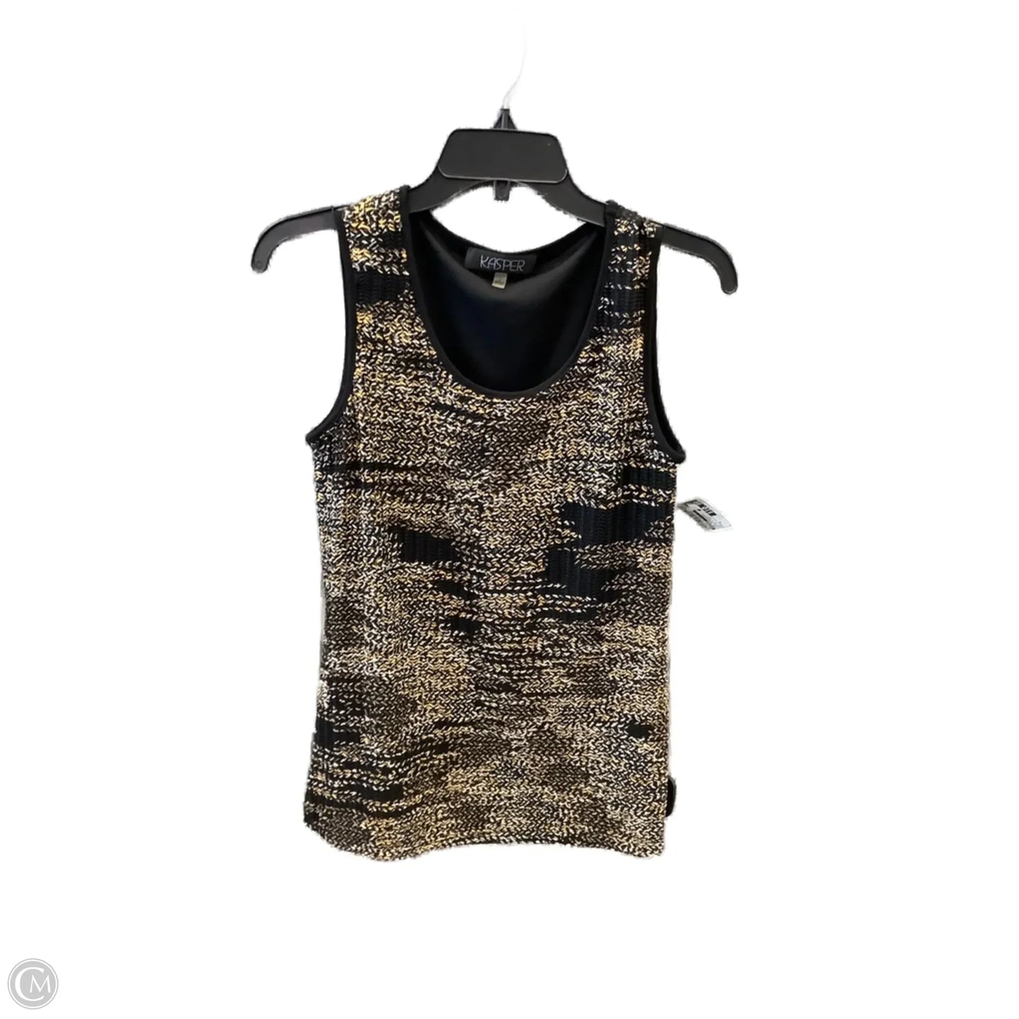 Top Sleeveless By Kasper In Black & Gold, Size: S