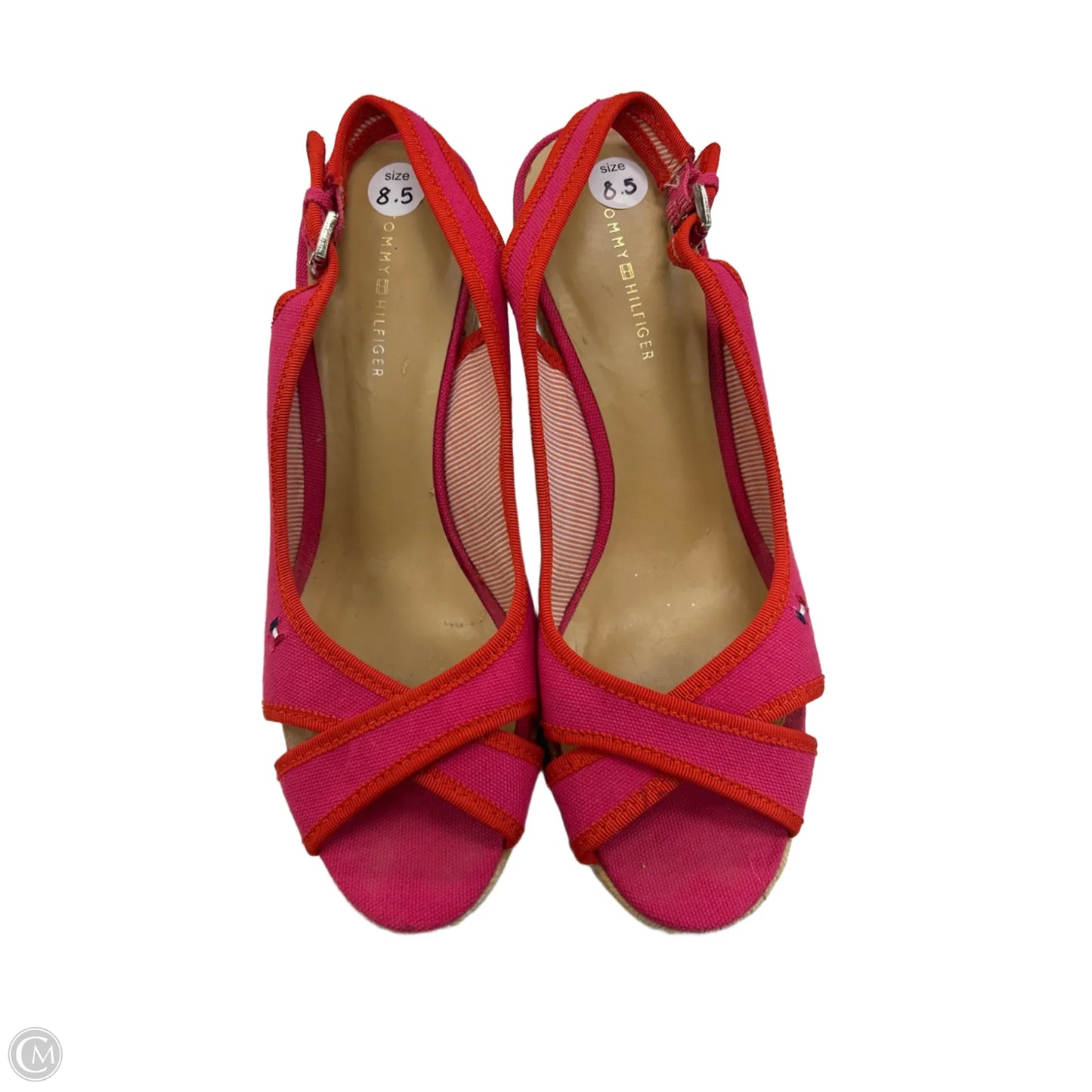 Sandals Heels Wedge By Tommy Hilfiger In Pink, Size: 8.5