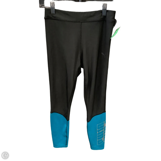 Athletic Leggings By Puma In Black & Blue, Size: S