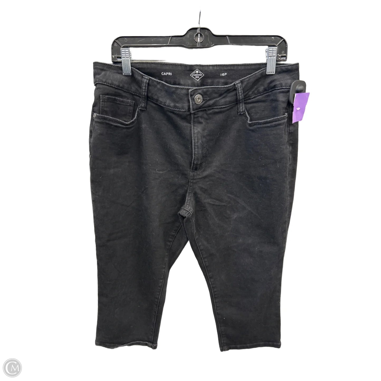 Capris By St Johns Bay In Black Denim, Size: 16