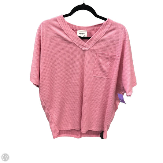 Top Short Sleeve By Andree By Unit In Pink, Size: M
