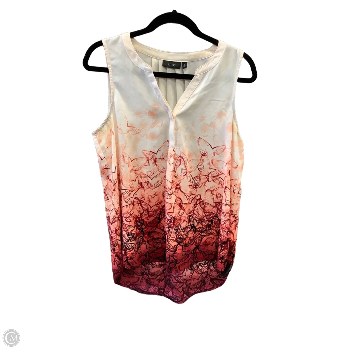 Top Sleeveless By Apt 9 In Orange & Red, Size: M