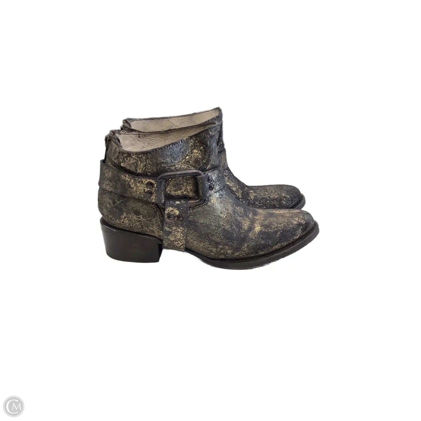 Boots Western By Freebird In Black & Gold, Size: 7