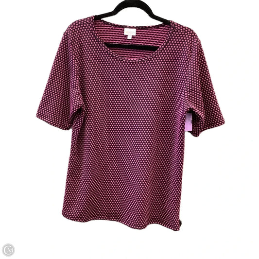 Top Short Sleeve By Lularoe In Black & Purple, Size: 3x