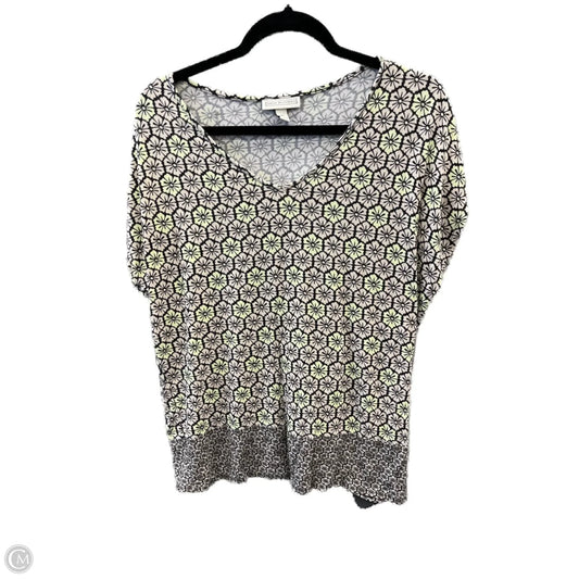 Top Short Sleeve By Dana Buchman In Multi-colored, Size: Xl