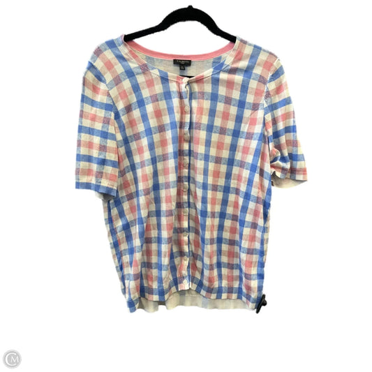 Top Short Sleeve By Talbots In Plaid Pattern, Size: 1x