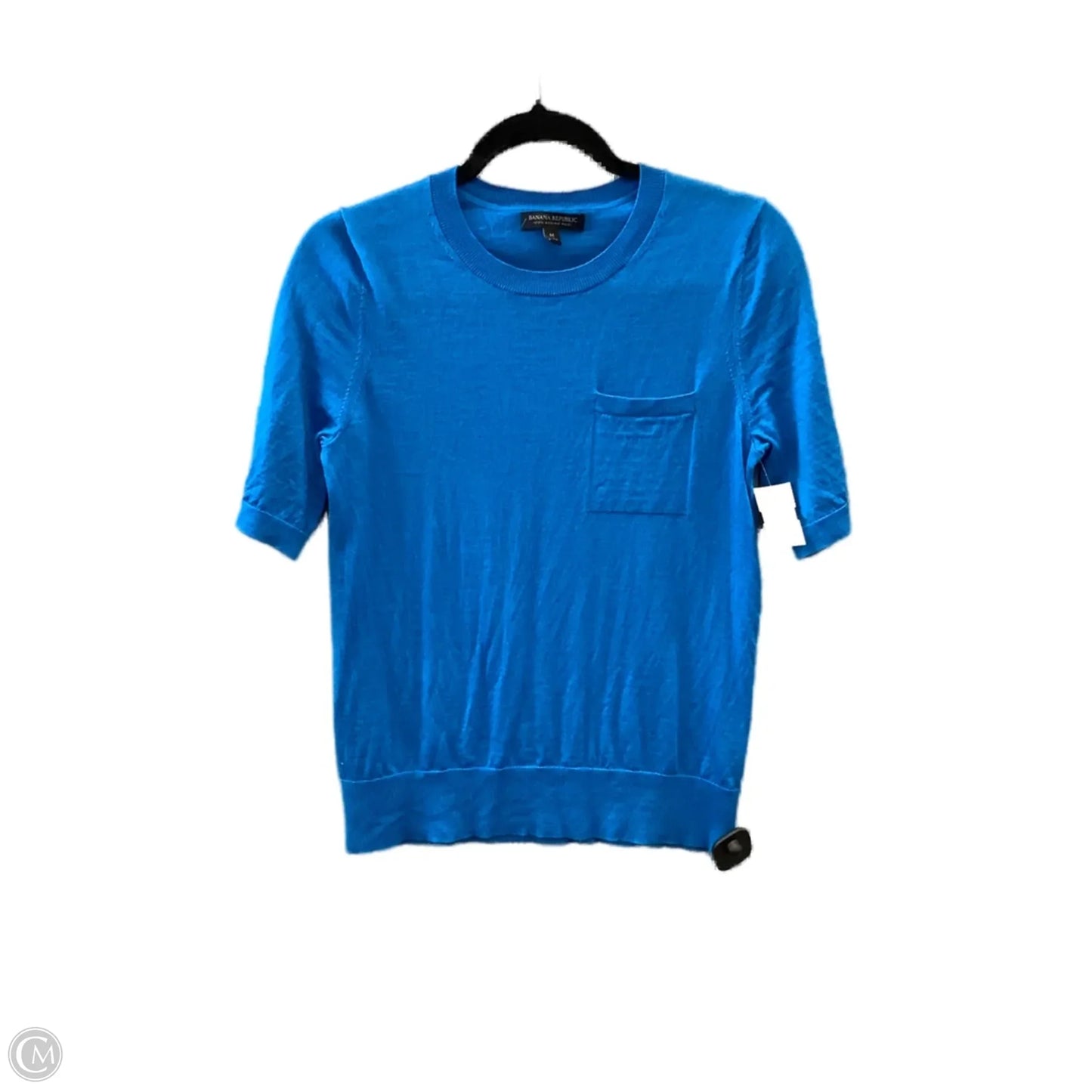 Top Short Sleeve By Banana Republic In Blue, Size: M