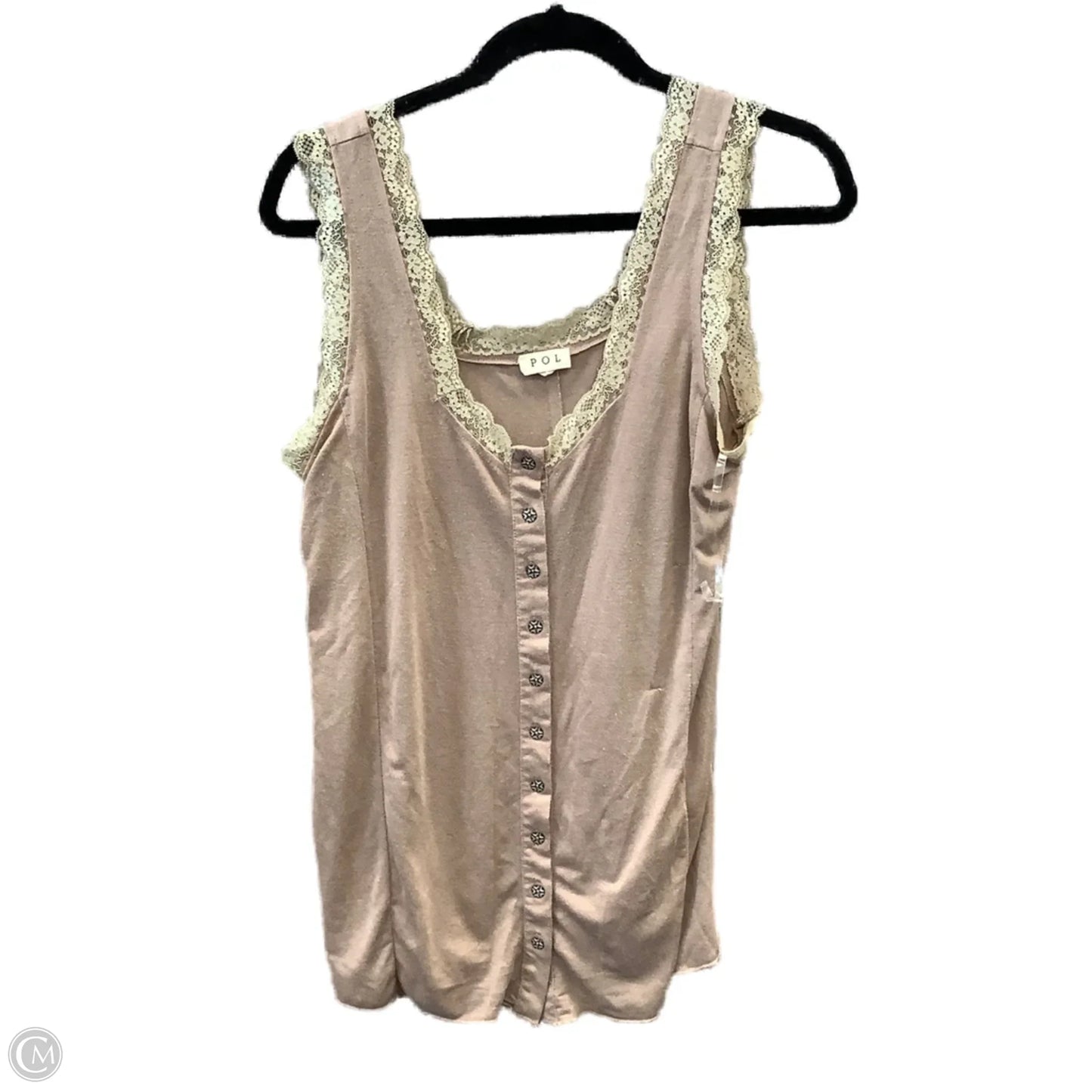 Top Sleeveless By Pol In Brown, Size: L