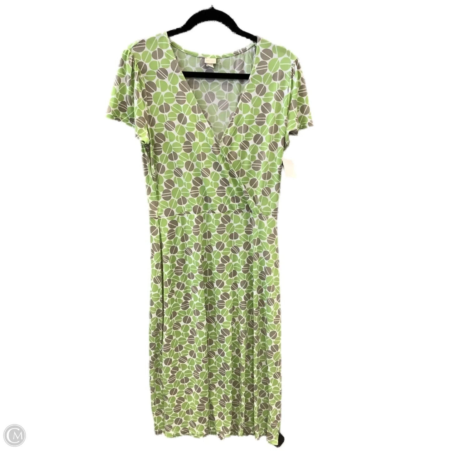 Dress Casual Midi By Merona In Green & Grey, Size: S