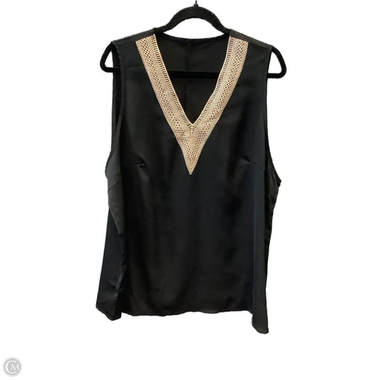 Top Sleeveless By Clothes Mentor In Black & Gold, Size: 3x
