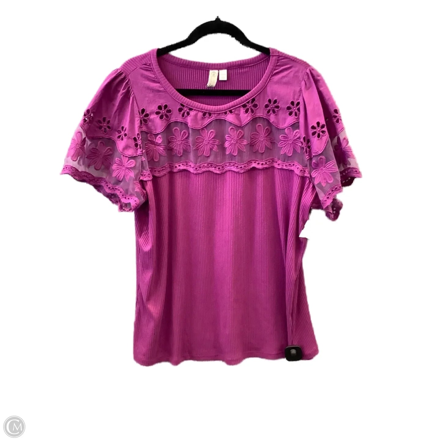 Top Short Sleeve By Cato In Purple, Size: 3x