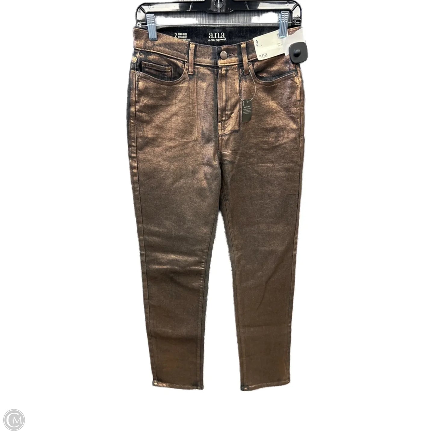 Jeans Straight By Ana In Bronze, Size: 2