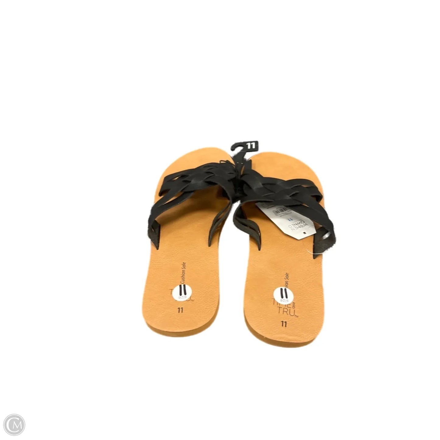 Sandals Flats By Time And Tru In Black & Brown, Size: 11