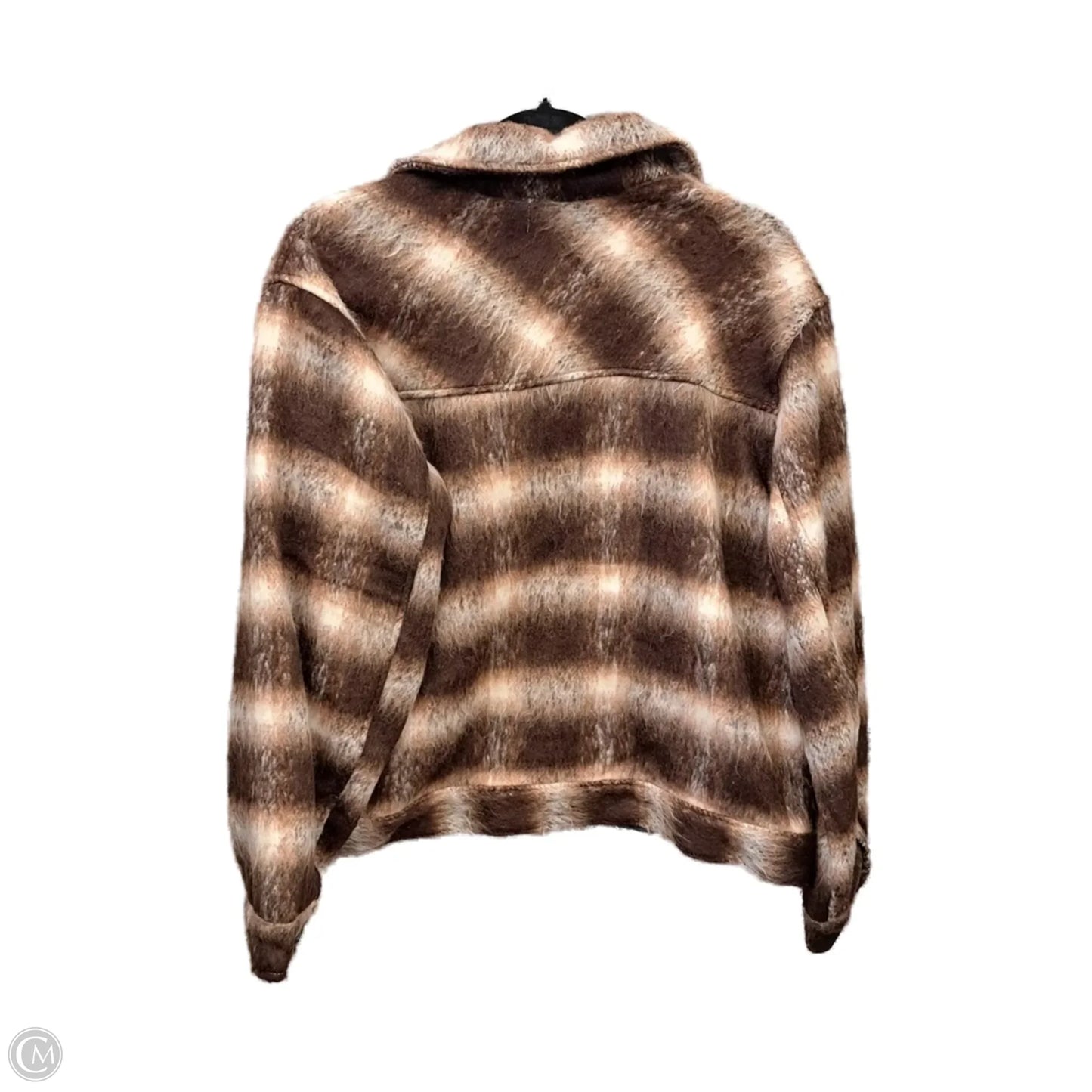 Jacket Faux Fur & Sherpa By Time And Tru In Plaid Pattern, Size: L